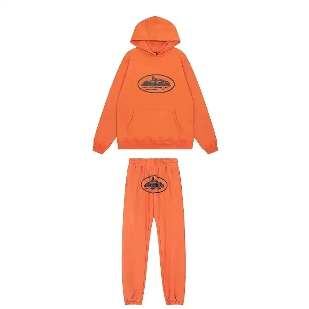 Essentials Orange Graphic Hoodie & Pants Set Orange - 1