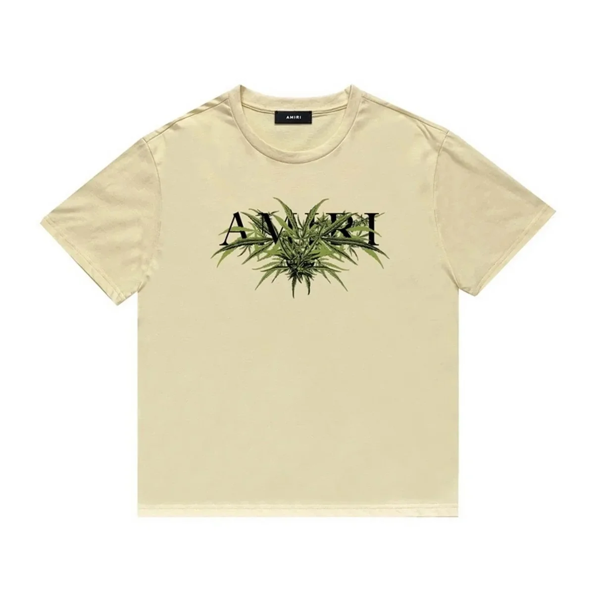 Amiri Amiri Cannabis Leaf T-Shirt Beige Beige - 1