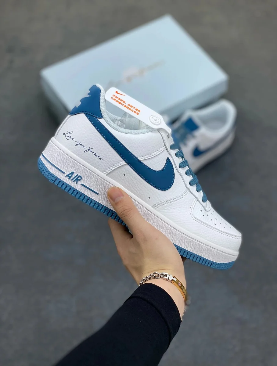 Nike Nike Air Force 1 White/Blue Sneakers White - 1