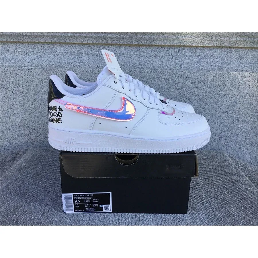 Nike Nike Air Force 1 White Holographic Swoosh Sneakers White - 1