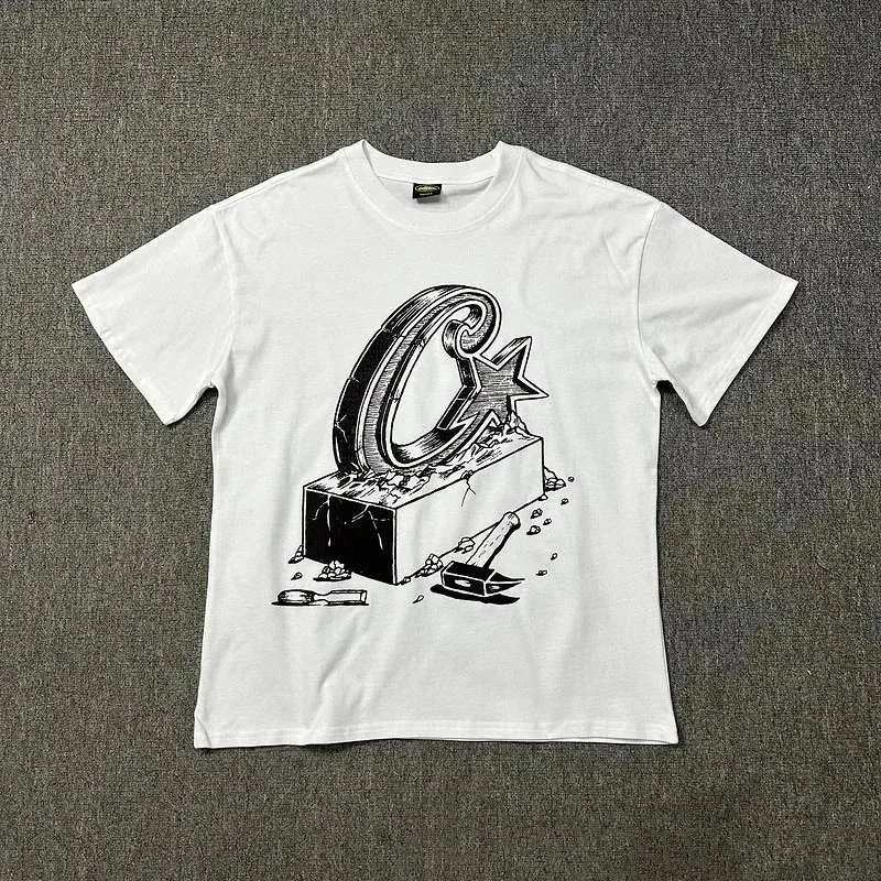 Other White Graphic T-Shirt with Abstract Design White - 1