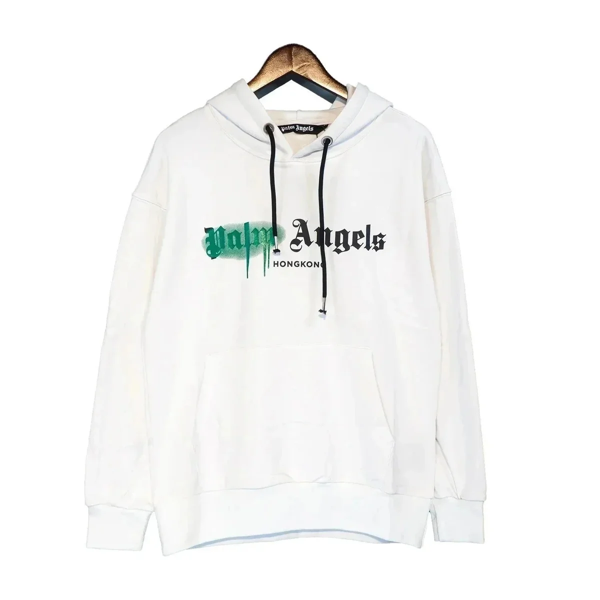 Palm Angels Palm Angels Bear White Hoodie with Green Logo White - 1