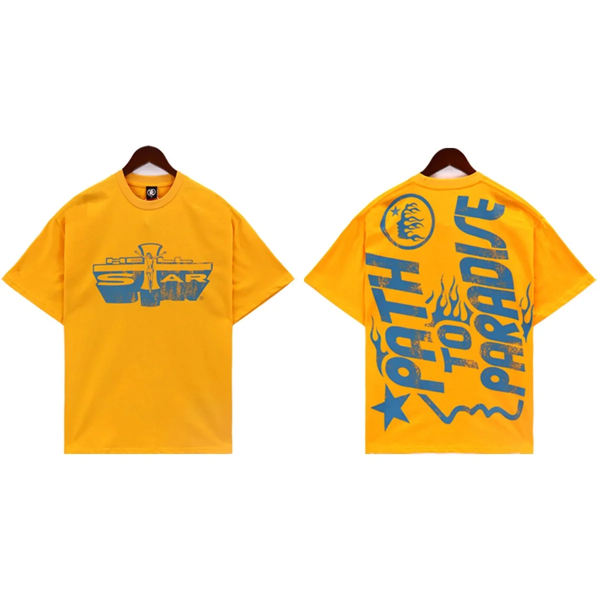 Other Unisex Yellow 'Path to Paradise' Graphic T-Shirt Yellow - 1