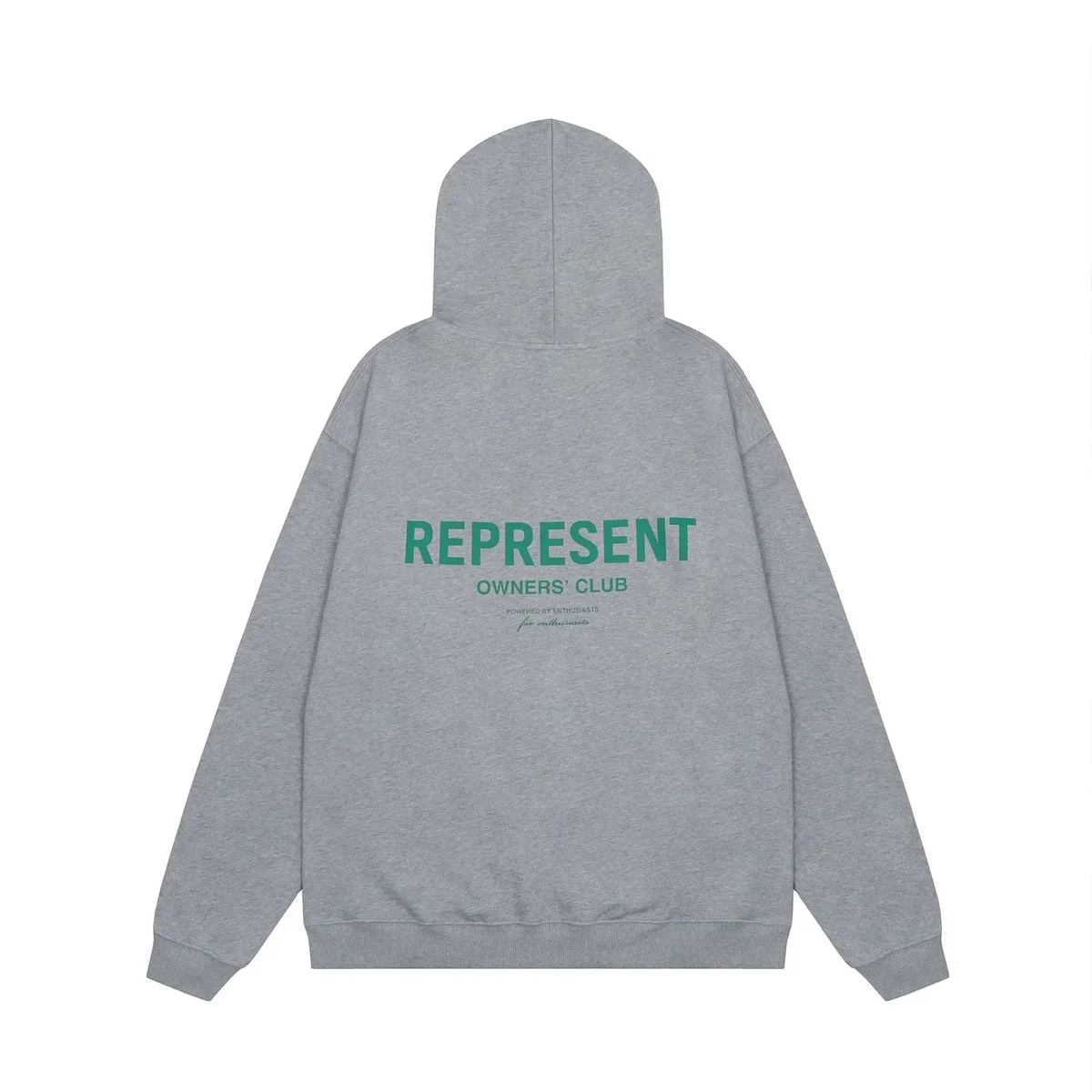 Represent Represent Owners Club Grey Hoodie with Green Print Grey - 1