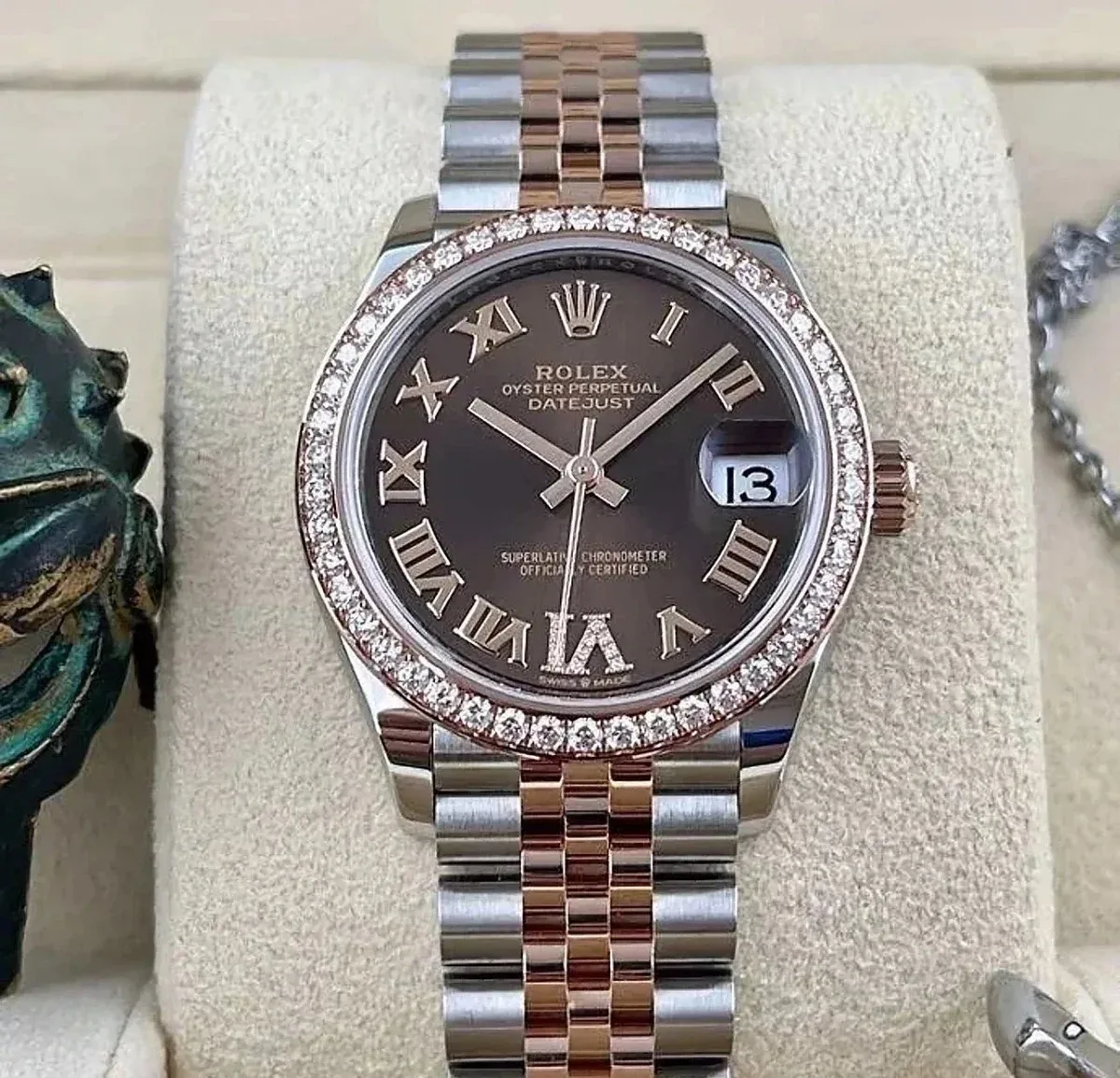 Rolex Rolex Datejust Chocolate Dial Diamond Bezel Watch Brown