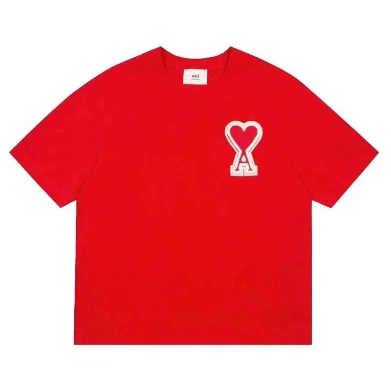 Ami Paris Ami Paris Red AMI Heart Logo T-Shirt Red - 1