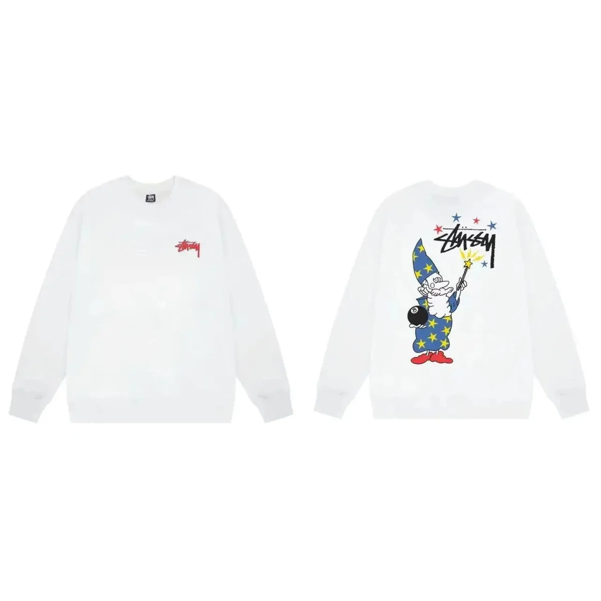 Stussy Stussy Wizard Graphic Crewneck Sweatshirt White White - 1
