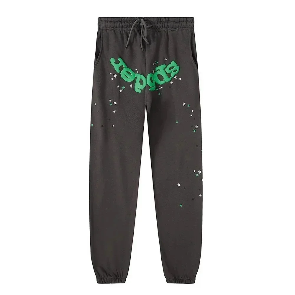 Other Unisex Sweatpants with Green 'Hoppas' Print and Stars Grey - 1