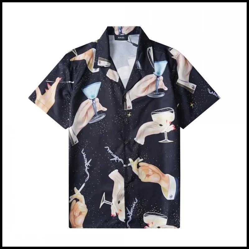 Amiri Amiri Printed Short-Sleeve Shirt Black Black - 1