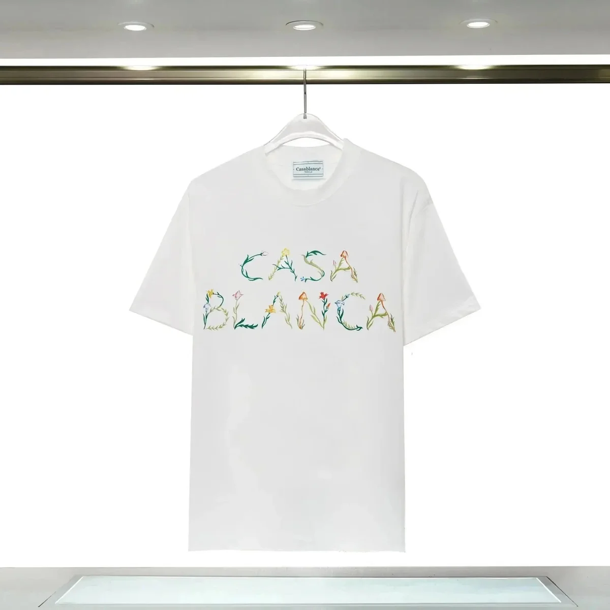 Casa Blanca Floral Embroidered T-Shirt White