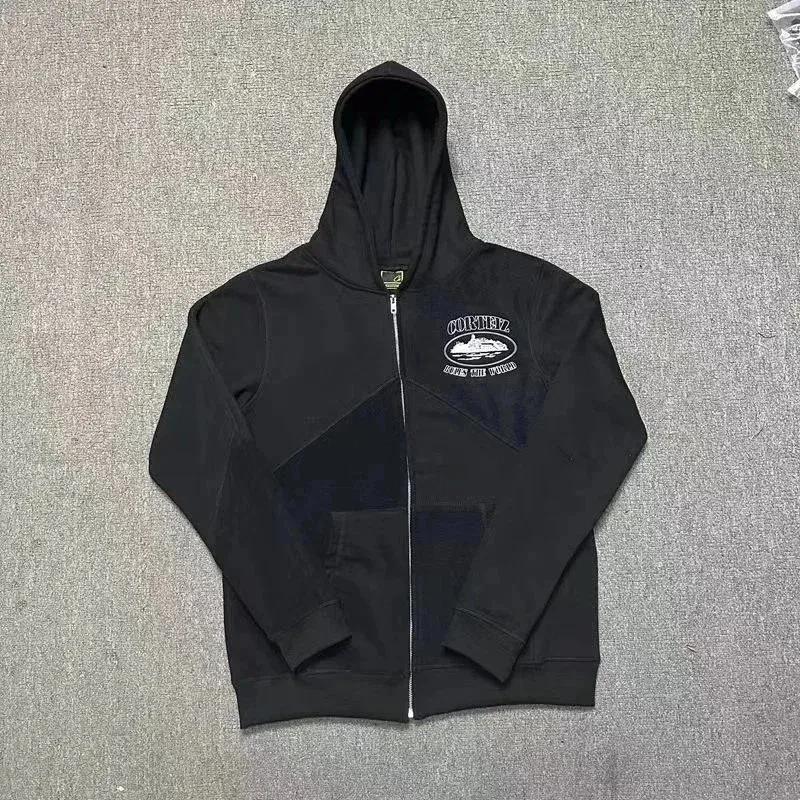 Other Black Zip-Up Hoodie with Embroidered 'Corney' Logo Black - 1