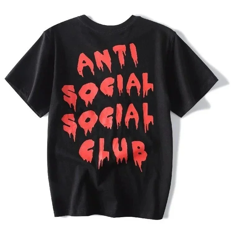 Anti Social Social Club Anti Social Social Club Black Red Text T-Shirt Black - 1