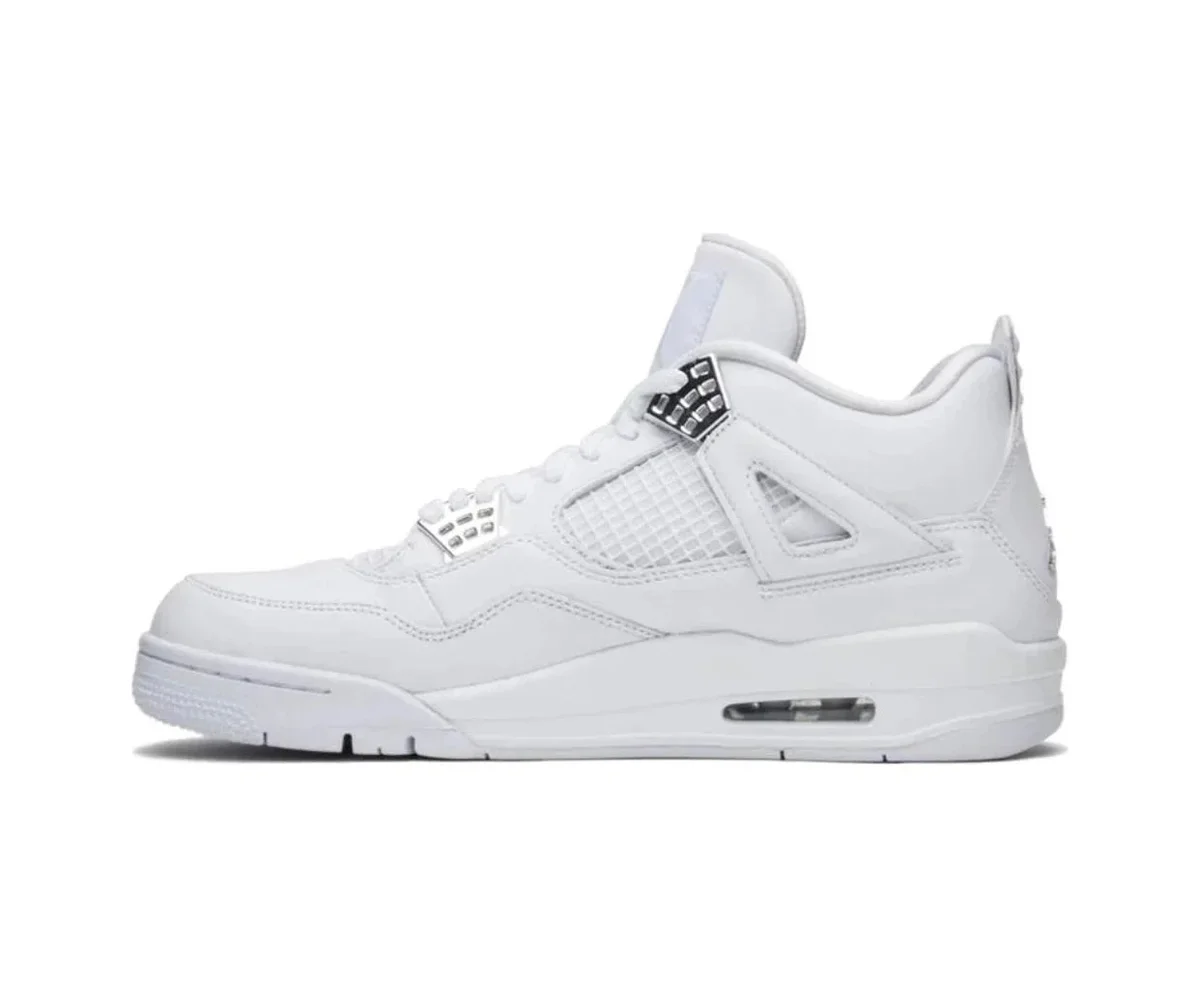 Jordan Nike Air Jordan 4 White Leather Sneakers White - 1