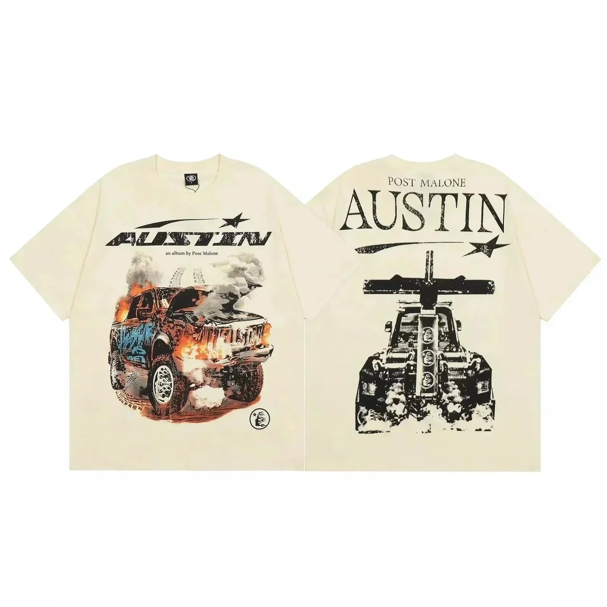 A Bathing Ape A Bathing Ape Austin Post Malone T-Shirt Cream - 1