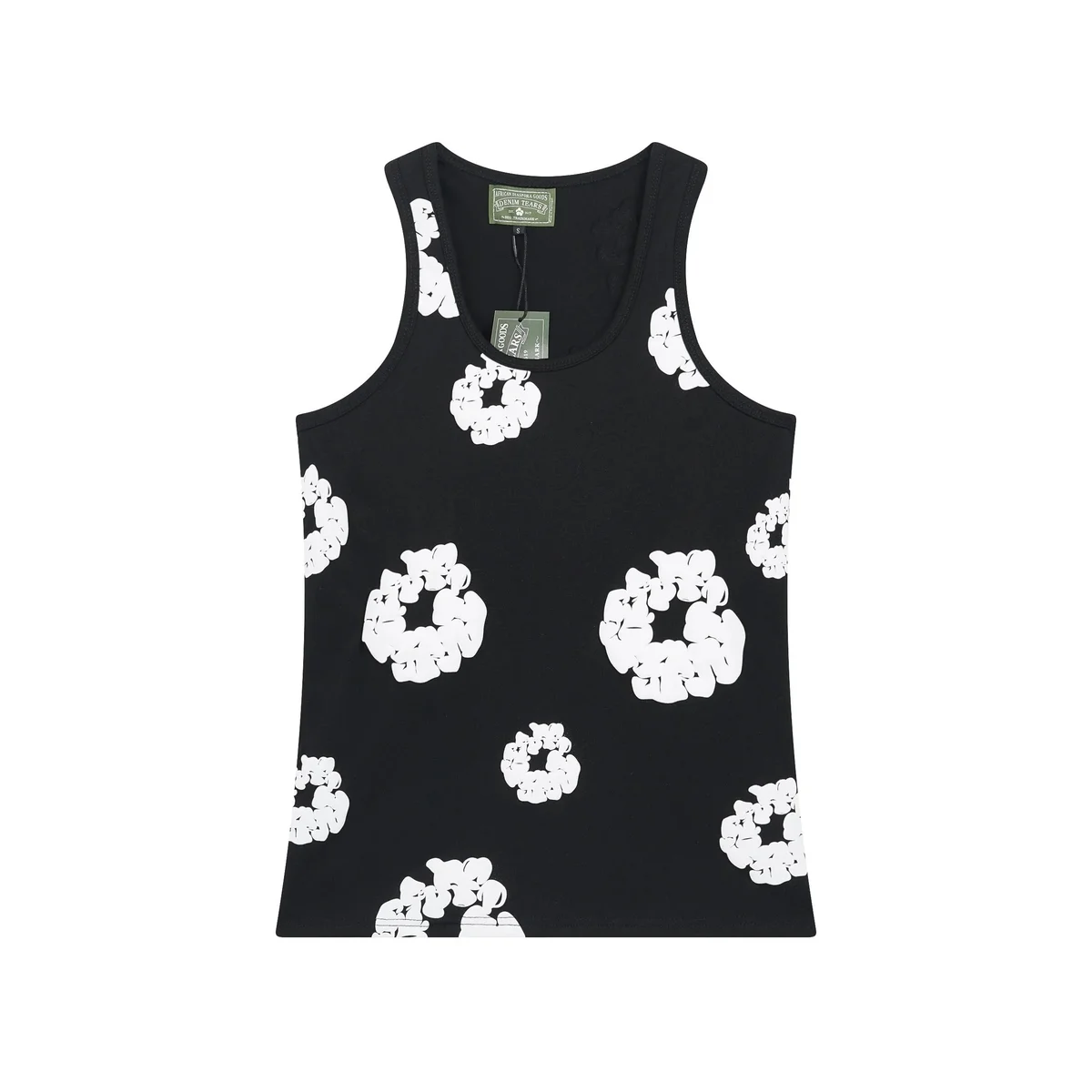 Other Black White Scrunchie Print Tank Top Casual Black - 1