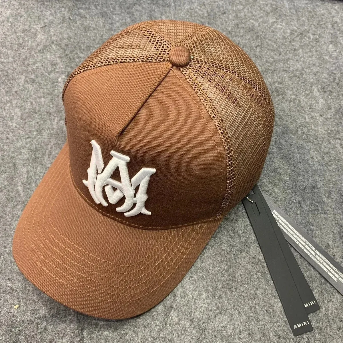 Amiri Amiri Brown Mesh Trucker Cap with White Embroidery Brown - 1
