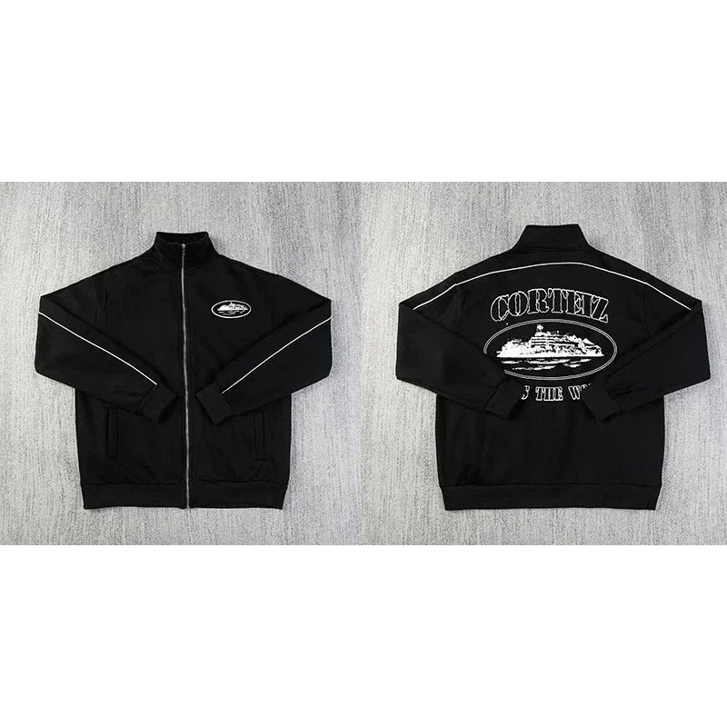 Corteiz Cortez RTW Black & White Track Jacket Black - 1