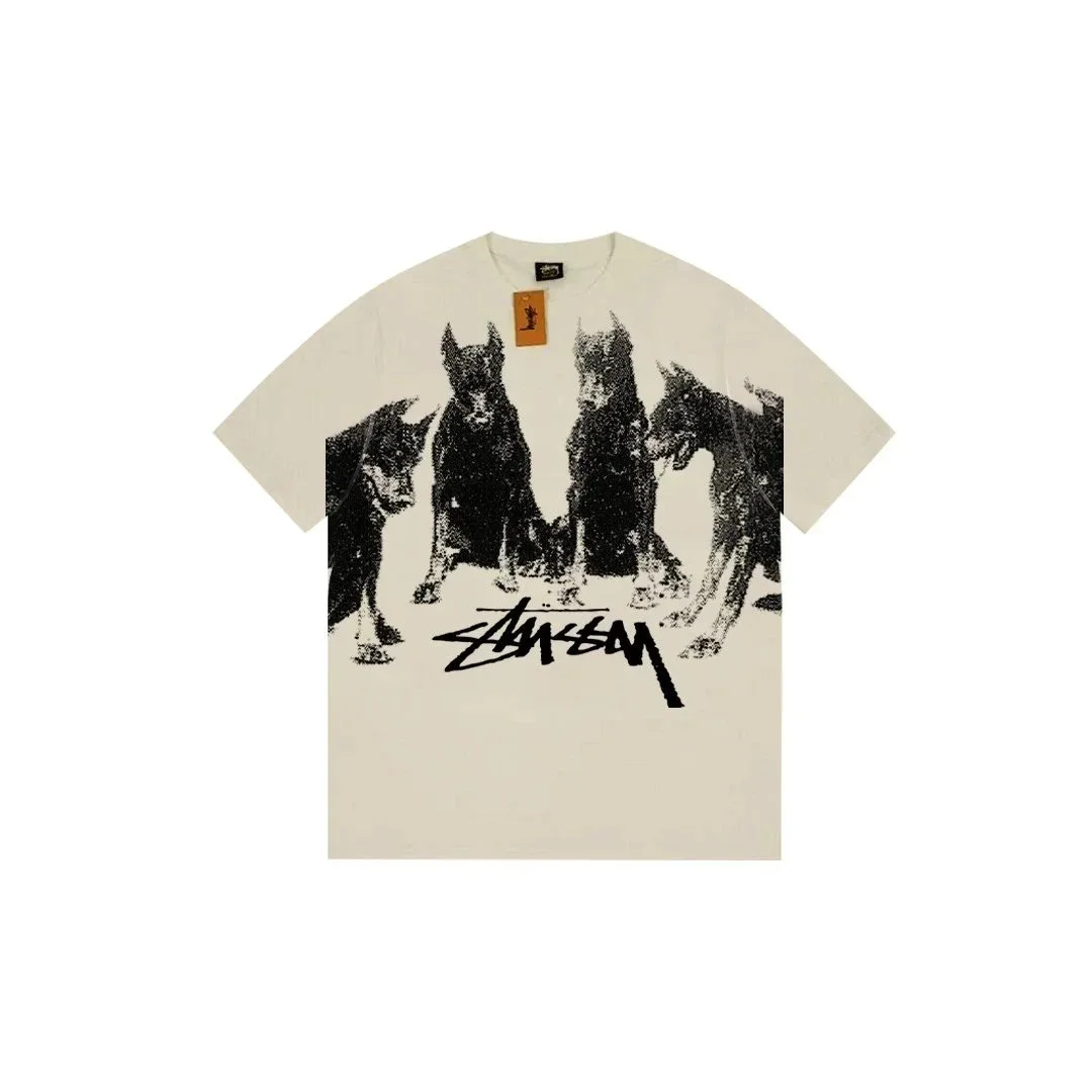 Stussy Stussy Wolf Pack Graphic T-Shirt Beige Beige - 1