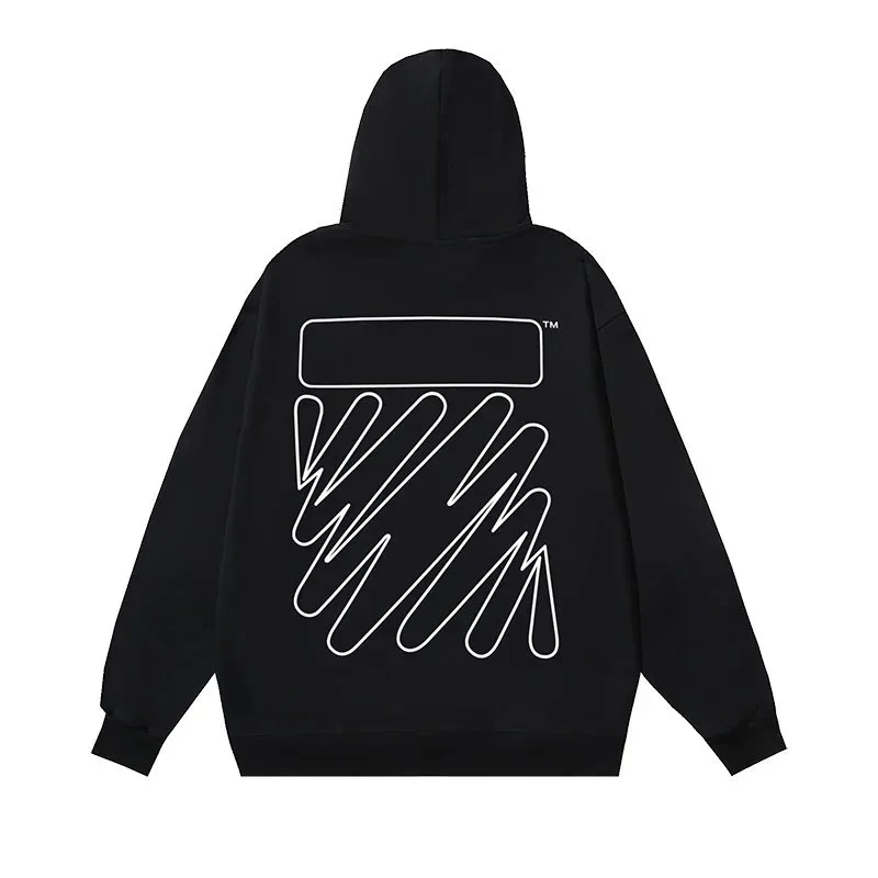 Essentials Black Abstract Line Print Oversized Hoodie Black - 1