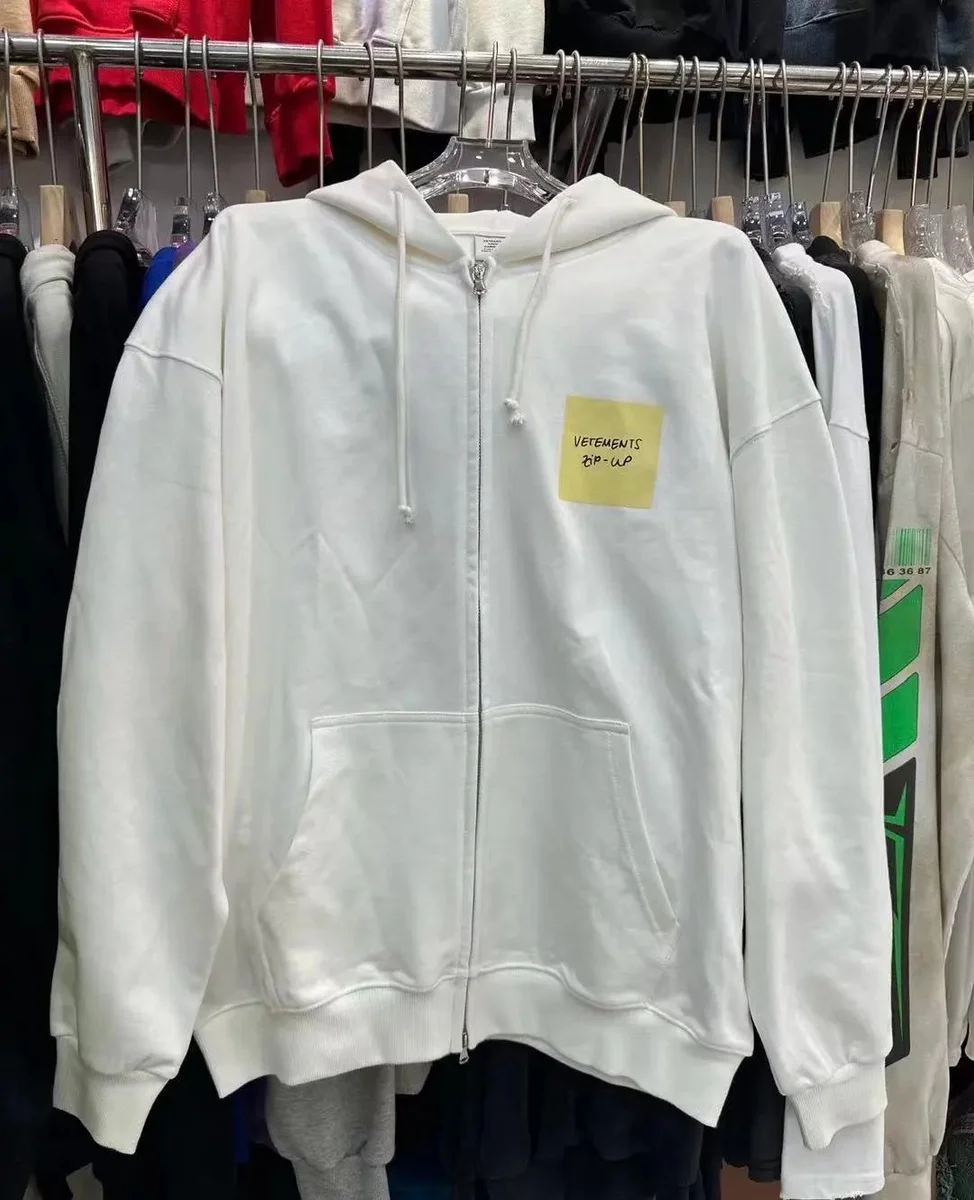 Vetements Vetements Zip-Up White Hoodie White - 1