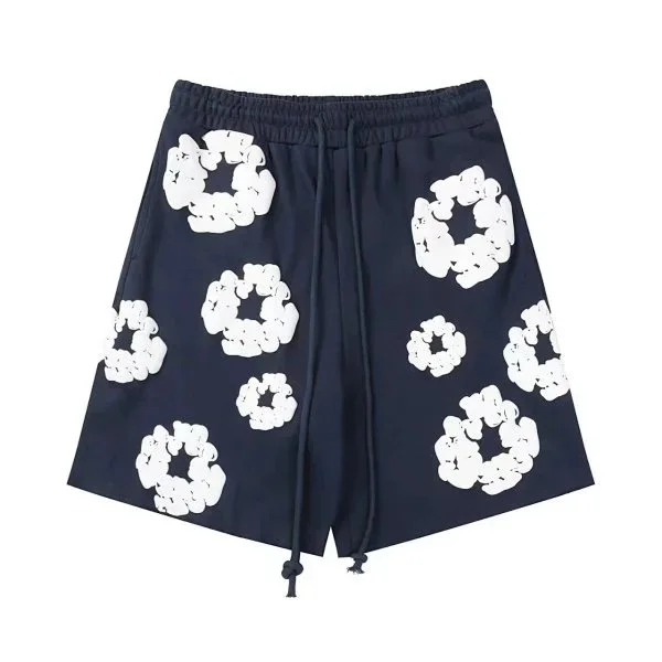 Other Dark Blue Shorts with White Cloud Print Casual Navy - 1