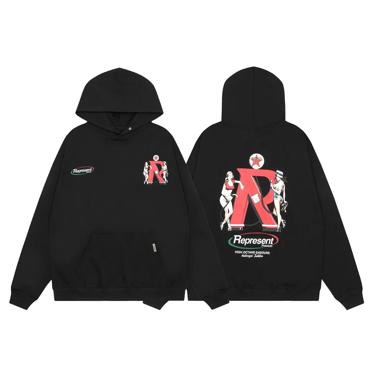 Represent Represent Black Red Print Hoodie Black - 1