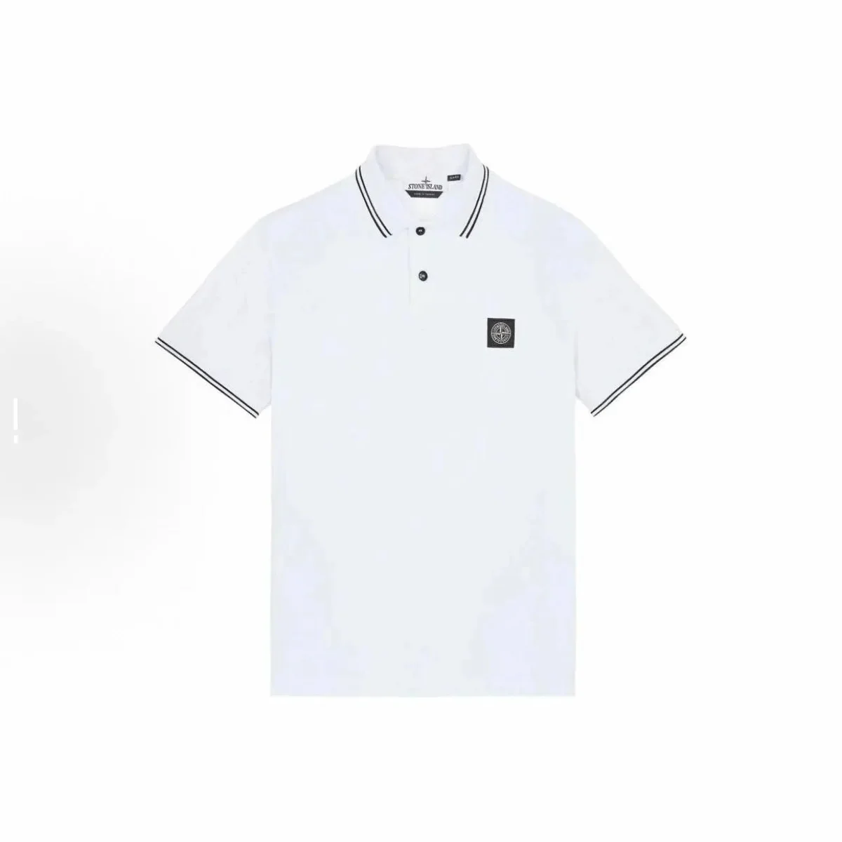 Stone Island Stone Island White Polo Shirt with Black Trim White