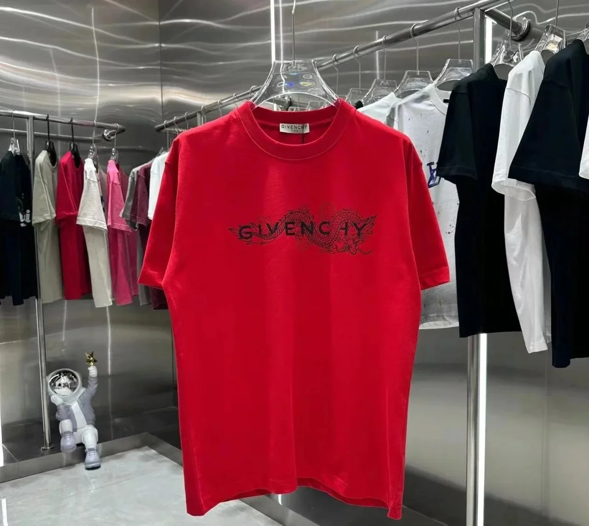 Givenchy Givenchy Red Dragon Logo T-Shirt Red - 1