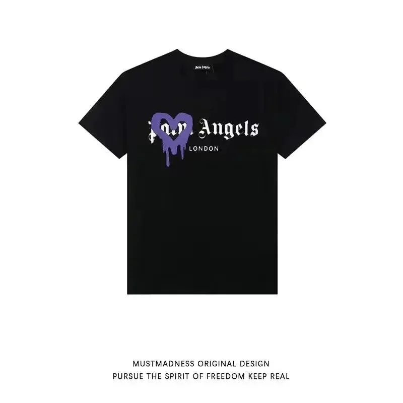 Palm Angels Palm Angels Black Purple Heart T-Shirt Black - 1