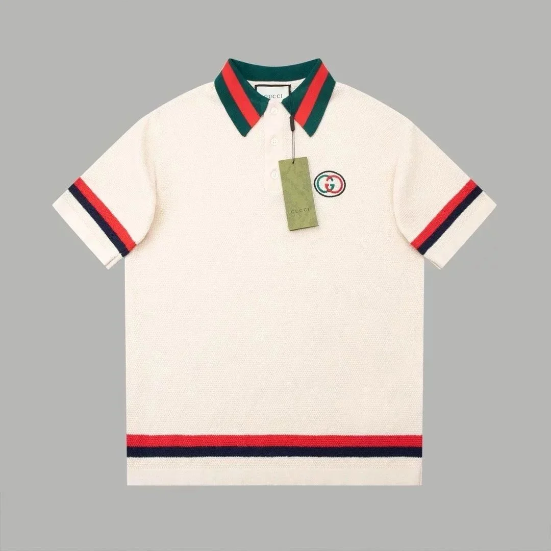 Gucci Gucci White Web Stripe Polo Shirt White - 1