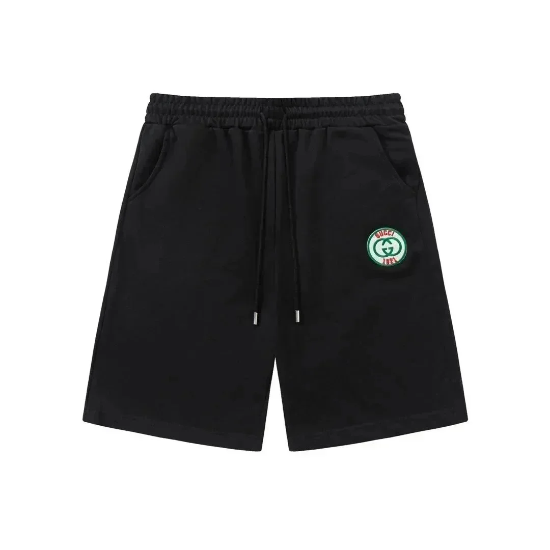Gucci Gucci Black GG Logo Embroidered Shorts Black - 1