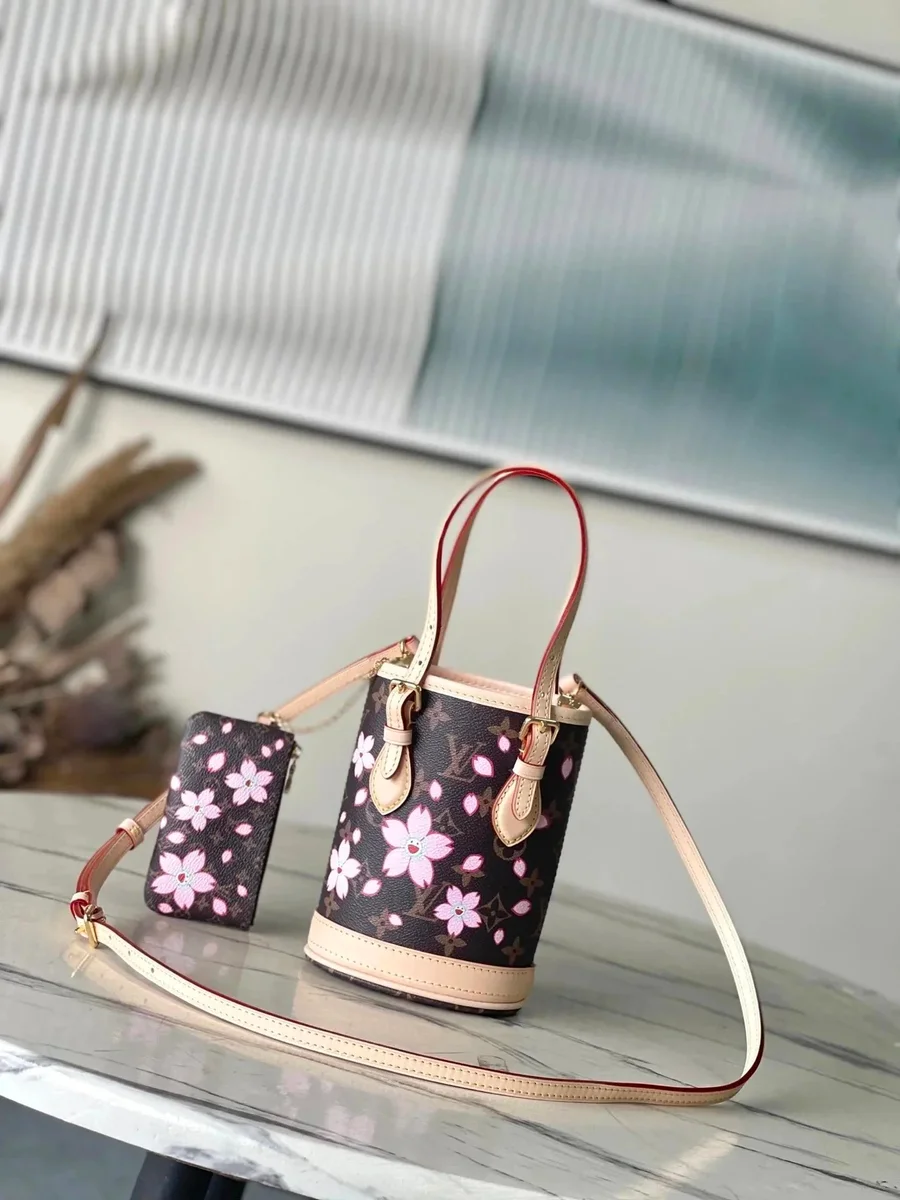 Louis Vuitton monogram třešňový květ Bucket Bag Set