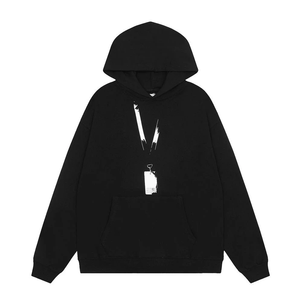 VLONE Black Oversized Hoodie with White Graphic Print Black - 1