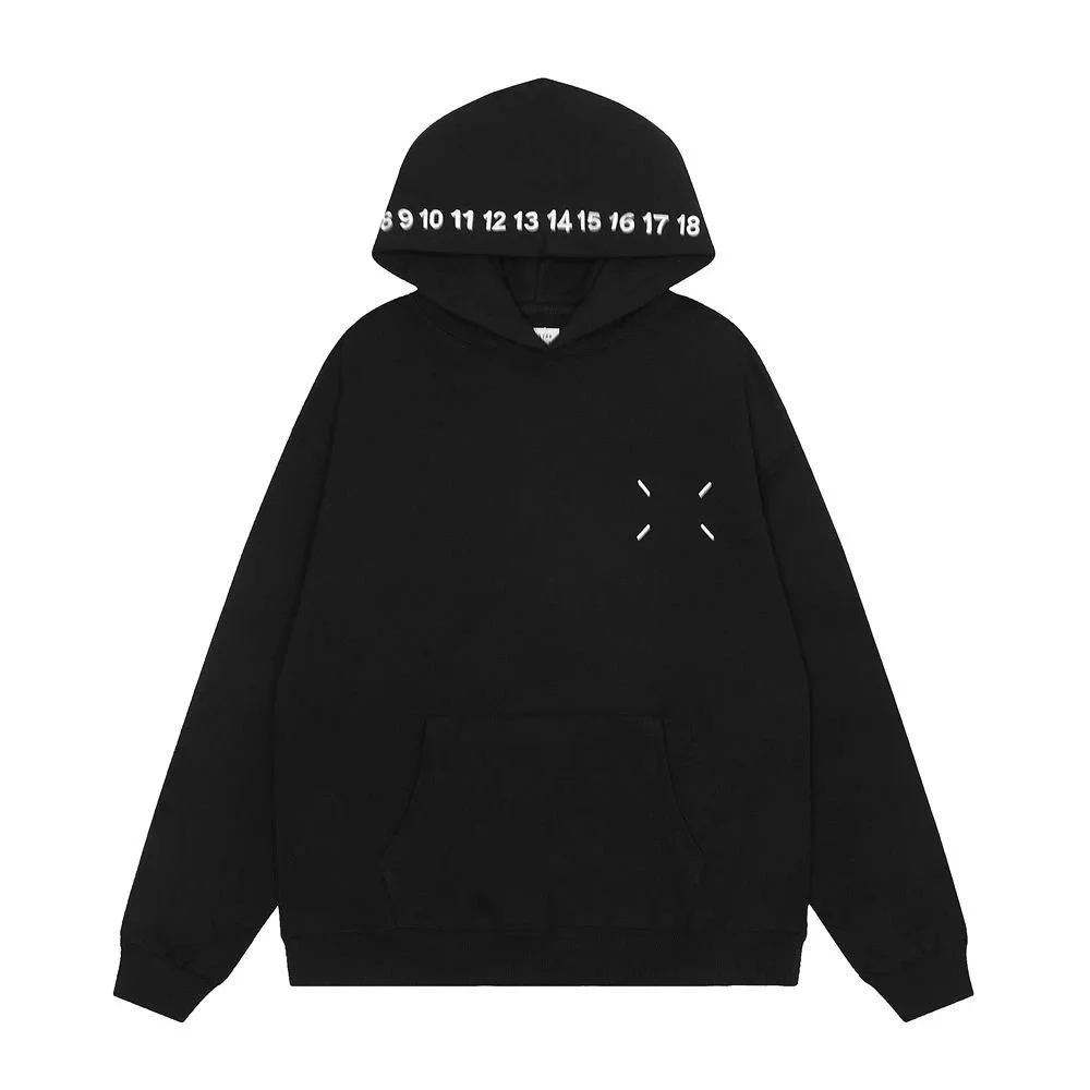 Other Black Hoodie with Numeric Embroidery and X-Pocket Black - 1