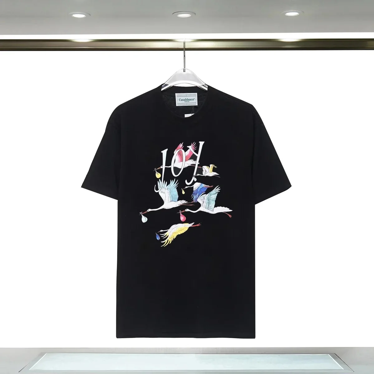Casablanca Casablanca Black Joy Crane Print T-Shirt Black - 1