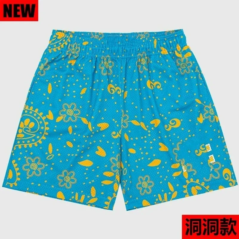 Other Blue Yellow Floral Mesh Shorts Blue - 1