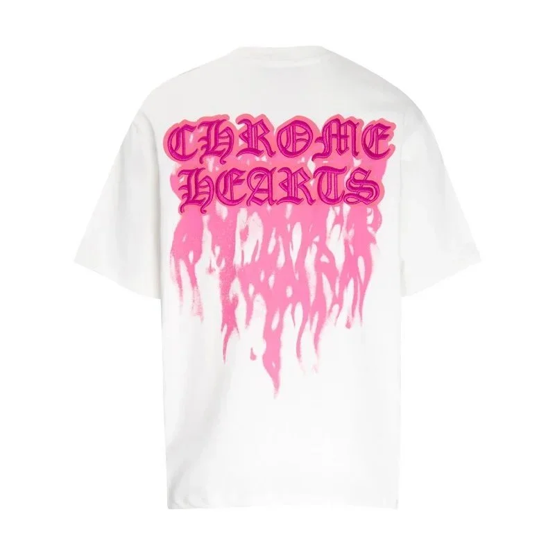 Chrome Hearts Chrome Hearts White Pink Flame T-Shirt White - 1