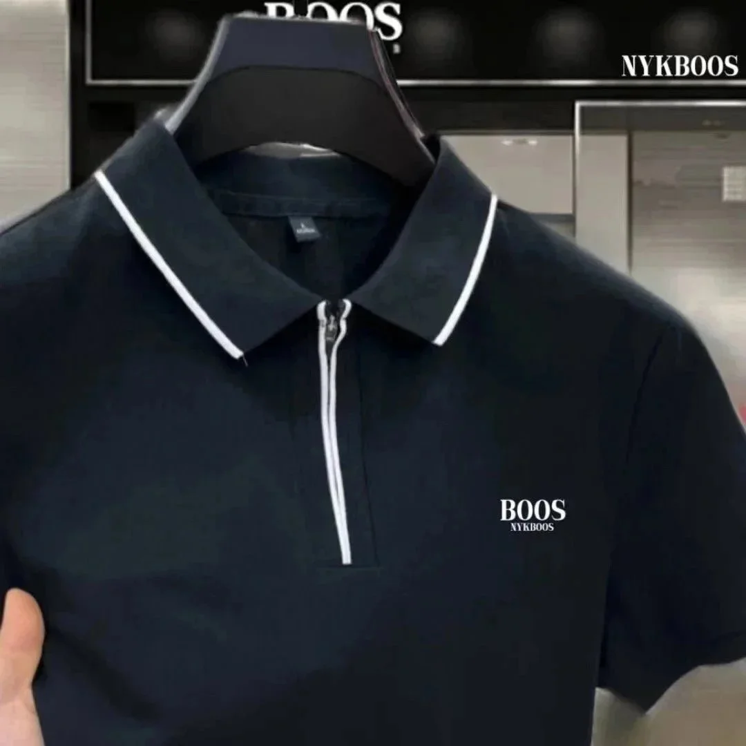 Other NYKBOOS Black Polo Shirt with Zipper Detail Black - 1