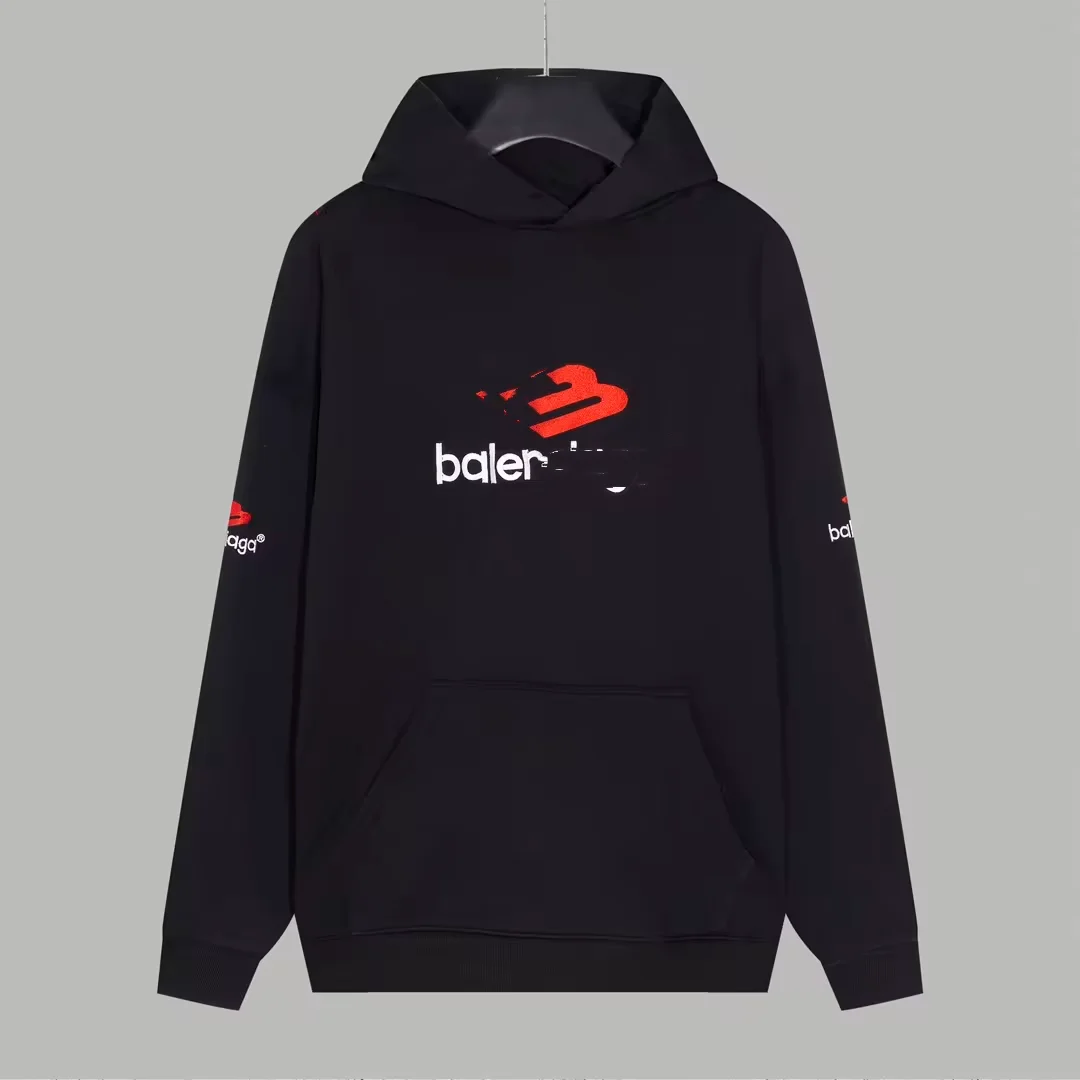 Balenciaga Balenciaga Black Red Logo Hoodie Black - 1