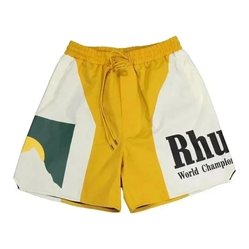 Other Unisex Rhuigi World Champion Shorts Yellow/White Yellow - 1