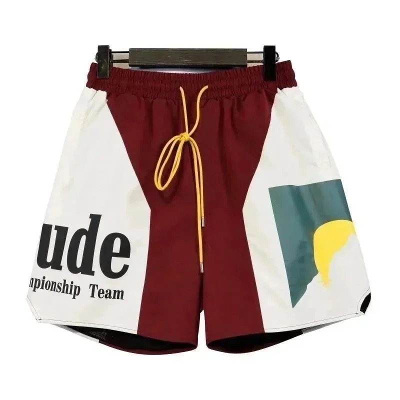Rhude Rhude Rhecess Shorts White/Red Casual Red