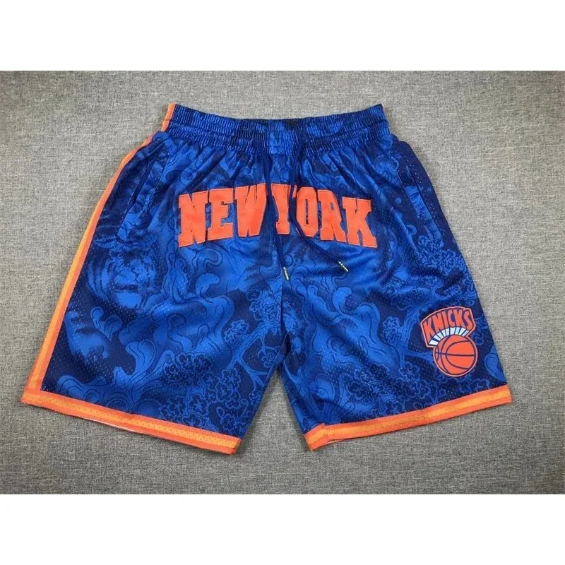 Other New York Knicks Basketball Shorts Blue Orange Blue - 1