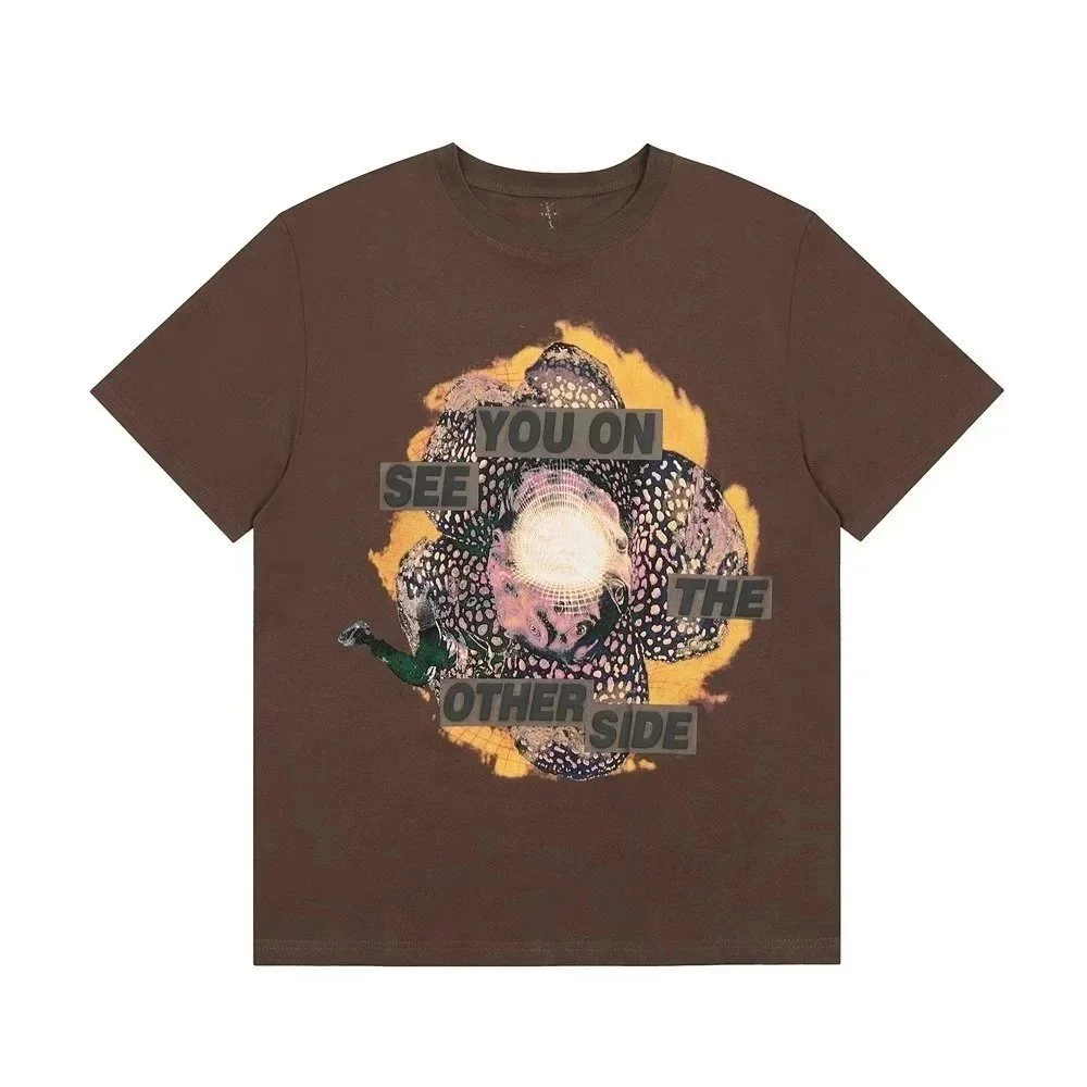 Travis Scott Unisex Brown 'You On See The Other Side' T-Shirt Brown - 1