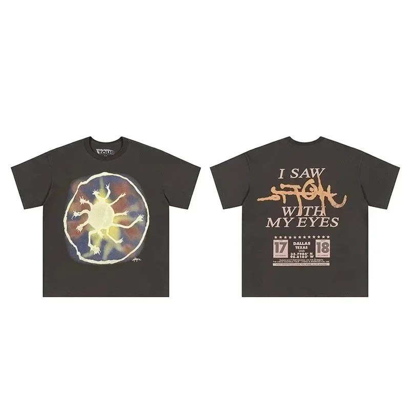 Supreme Unisex Dark Graphic T-Shirt with Abstract Print Black - 1