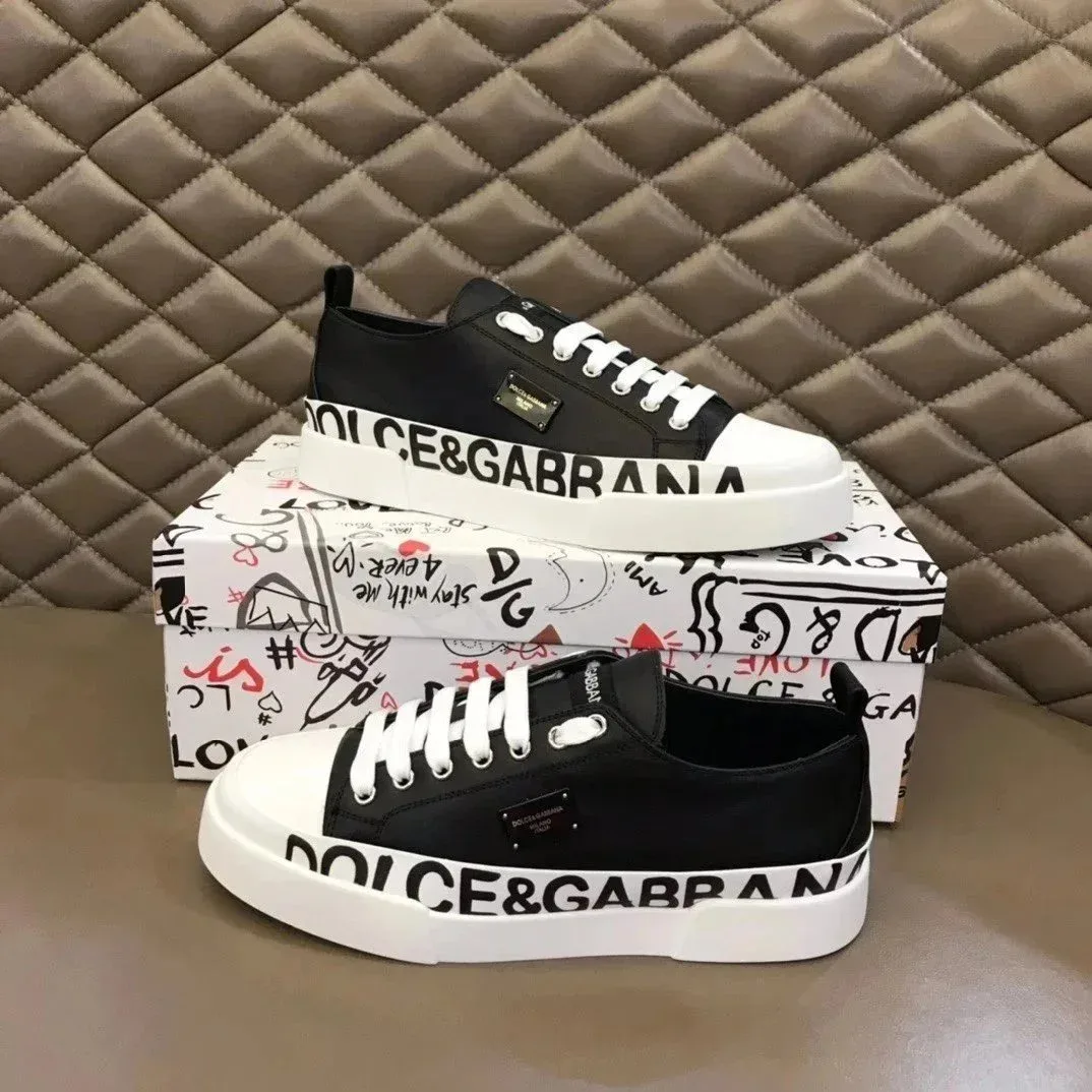 Dolce & Gabbana Dolce & Gabbana Black & White Logo Sneakers Black - 1