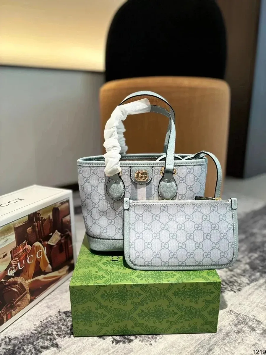 Gucci Gucci GG Marmont Mini Tote in Light Blue Blue - 1
