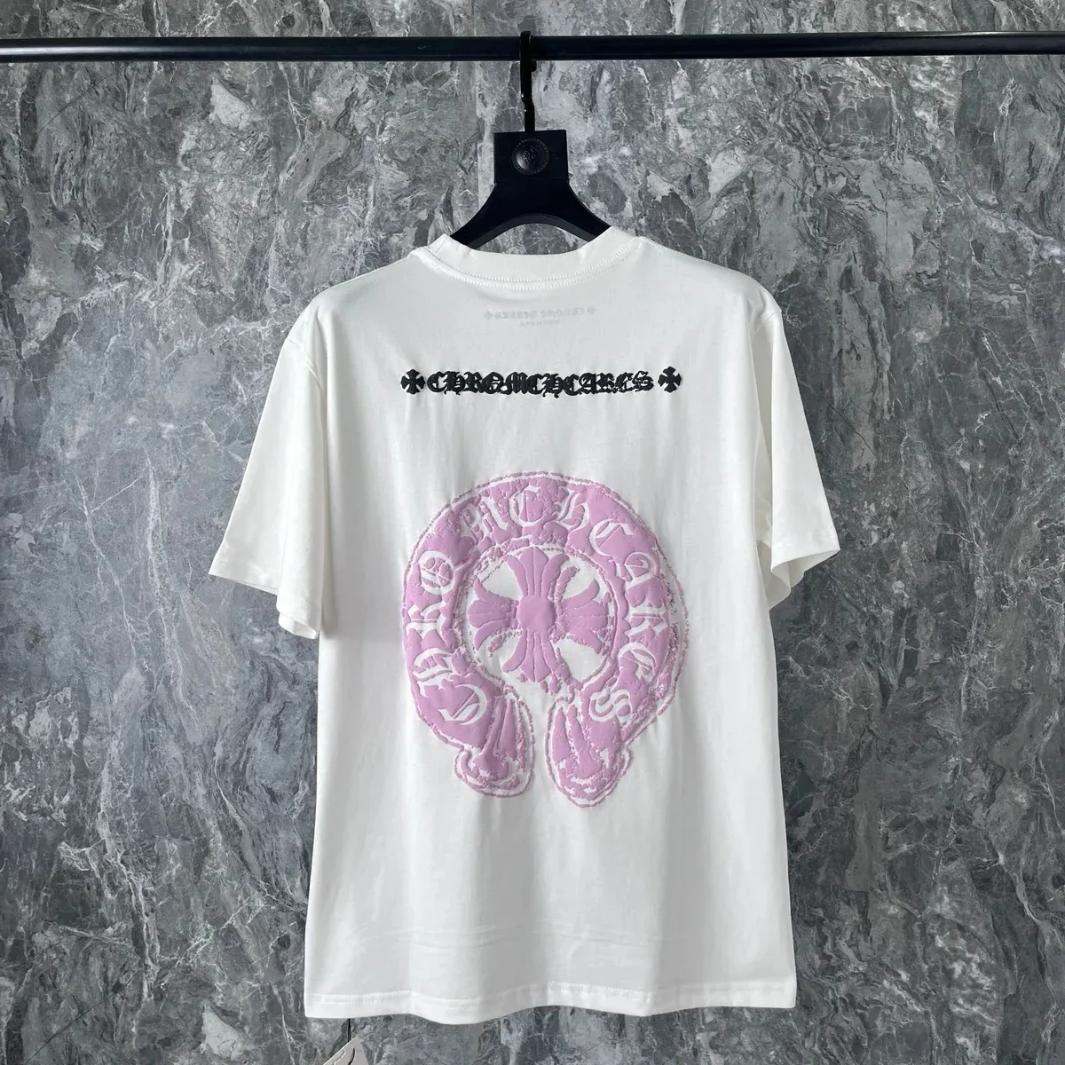Chrome Hearts Chrome Hearts White Pink Embroidered T-Shirt White - 1
