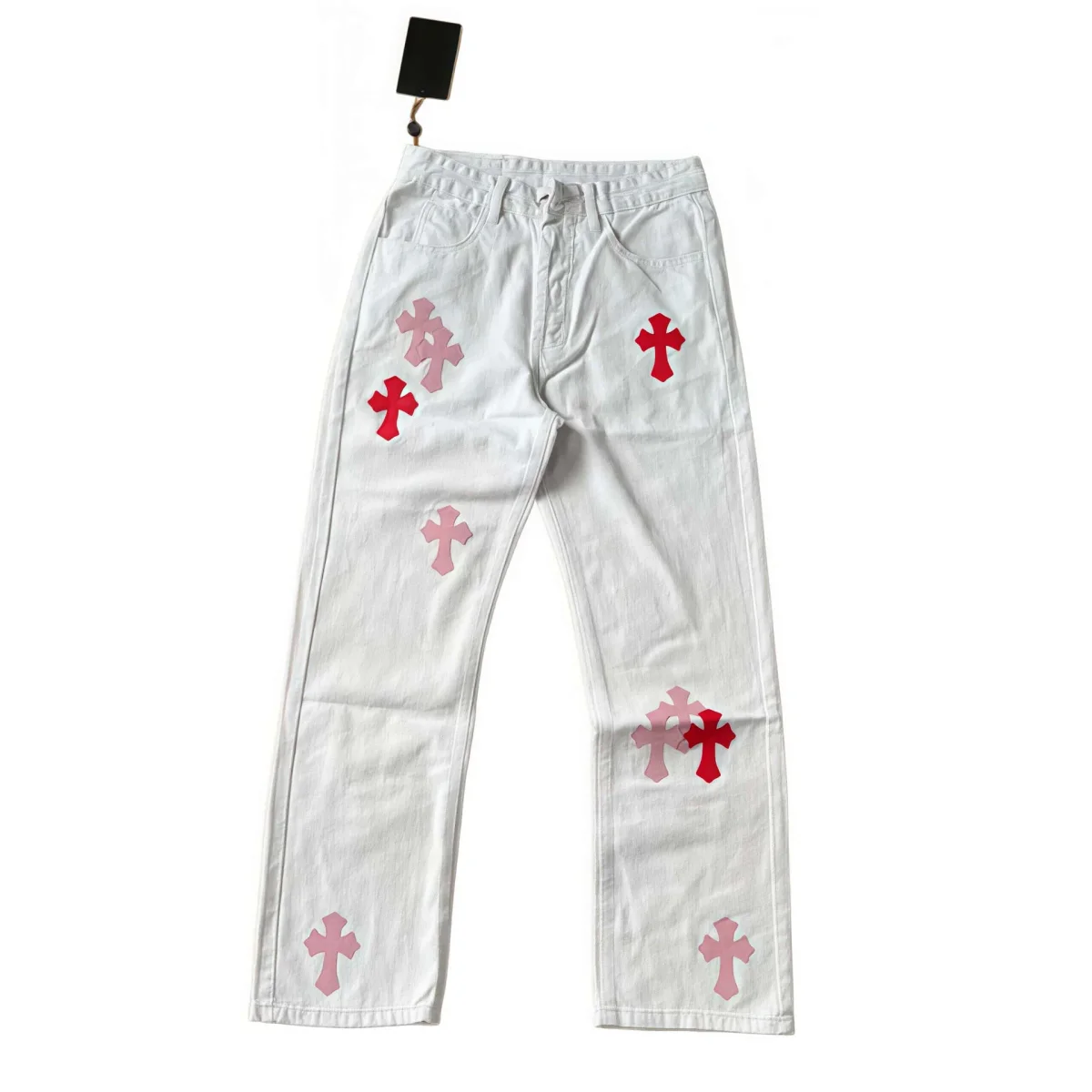 Chrome Hearts Chrome Hearts Cross Embroidered White Jeans White - 1