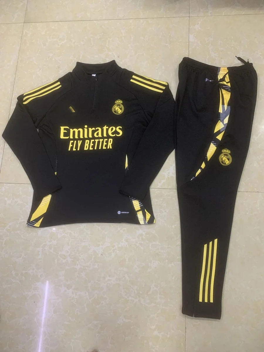 Real Madrid Adidas Real Madrid Black & Yellow Training Set Black
