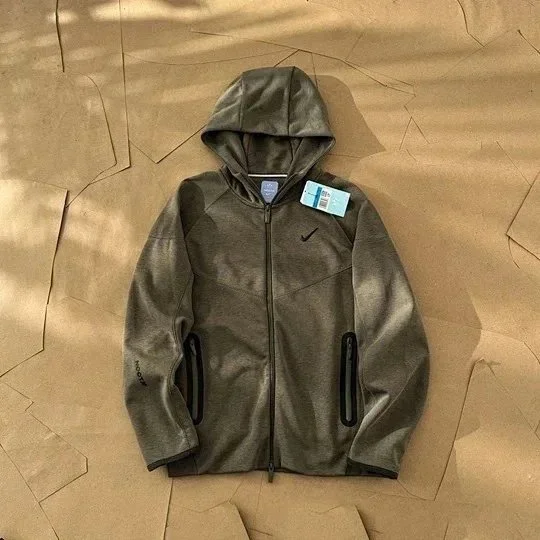 Nike Nike Air Tech Fleece Hoodie Olive Green Green - 1